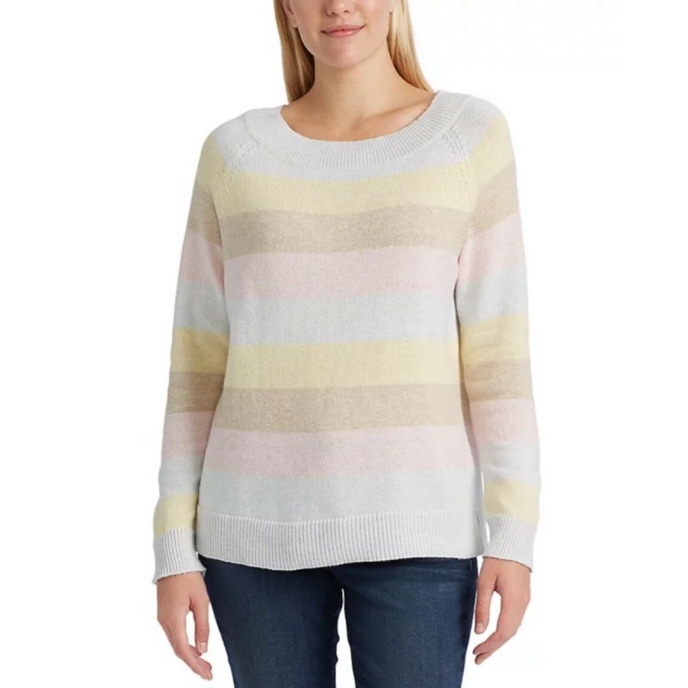 CHAPS Boat Neck Sweater - Pink Multicolour Size 1XL